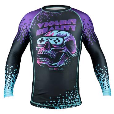 PRIDE OR DIE violent reality l/s RASHGUARD - BLACk